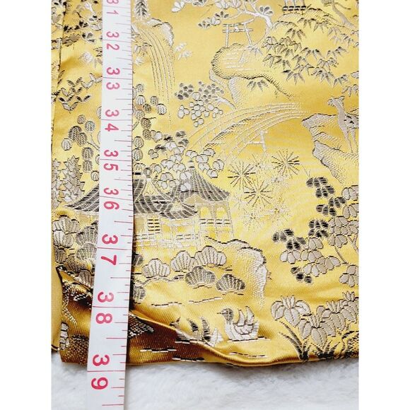 Asian Gold Kimono ? with pants, Robe Jacket Suit Made in Japan size S - Picture 5 of 14